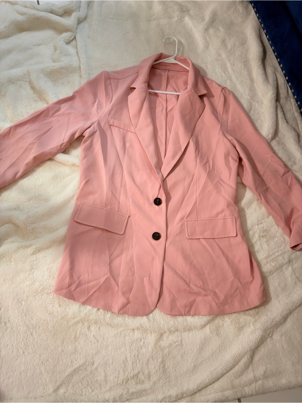 SHEIN Dusty Pink Single-Breasted Blazer